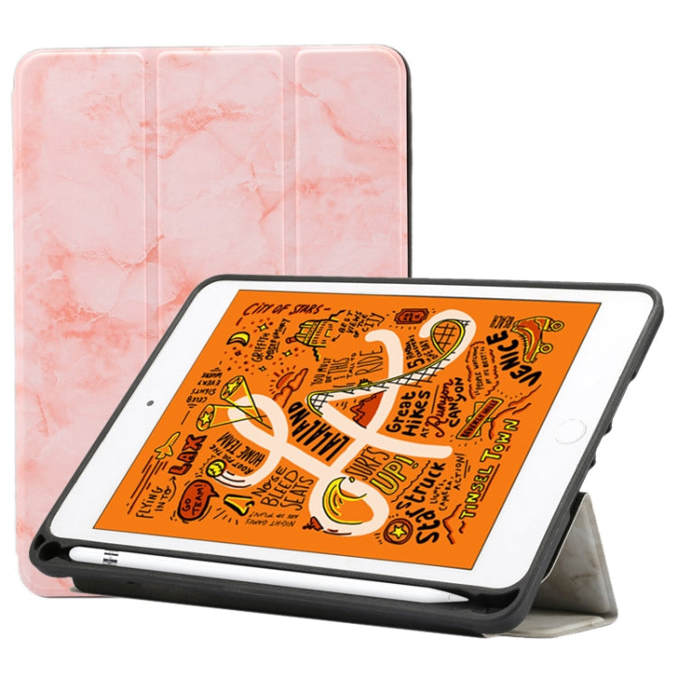 Marble Texture Pattern Horizontal Flip Leather Case for iPad Mini 2019, with Three-folding Holder & Pen Slot & Sleep / Wake-up Function