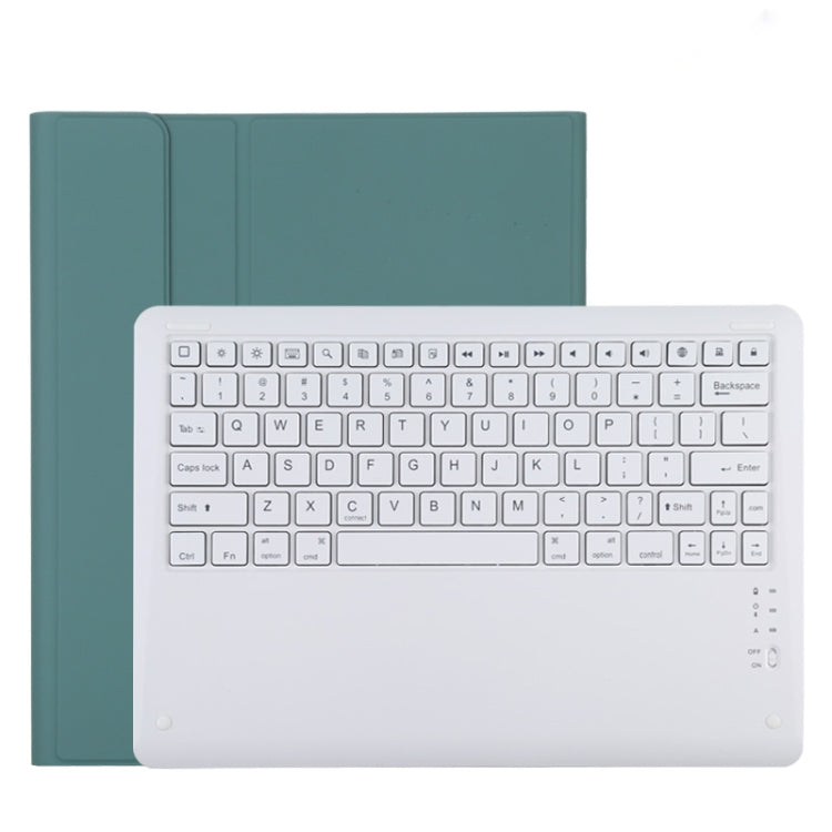 T129 Detachable Bluetooth White Keyboard Microfiber Leather Tablet Case for iPad Pro 12.9 inch (2020), with Holder