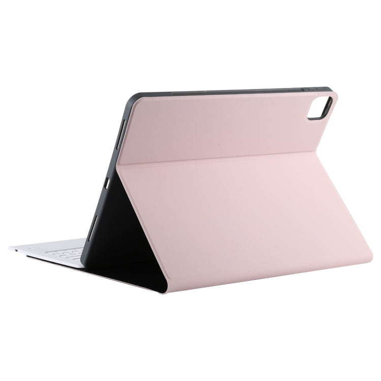 T129 Detachable Bluetooth White Keyboard Microfiber Leather Tablet Case for iPad Pro 12.9 inch (2020), with Holder