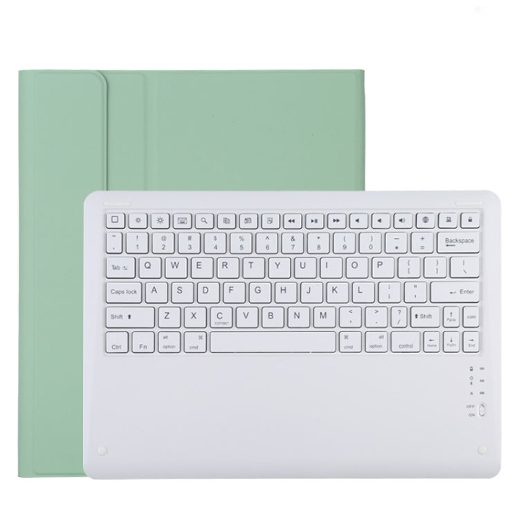 T129 Detachable Bluetooth White Keyboard Microfiber Leather Tablet Case for iPad Pro 12.9 inch (2020), with Holder