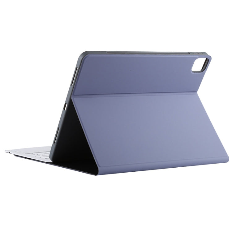 T129 Detachable Bluetooth White Keyboard Microfiber Leather Tablet Case for iPad Pro 12.9 inch (2020), with Holder