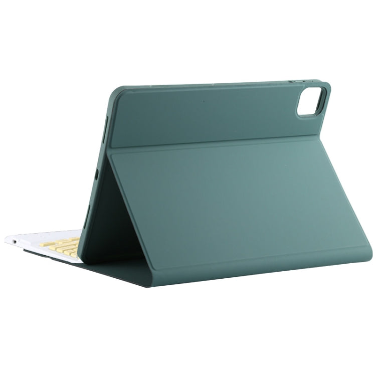 TG11BC Detachable Bluetooth Yellow Keyboard Microfiber Leather Tablet Case for iPad Pro 11 inch (2020), with Touchpad & Pen Slot & Holder