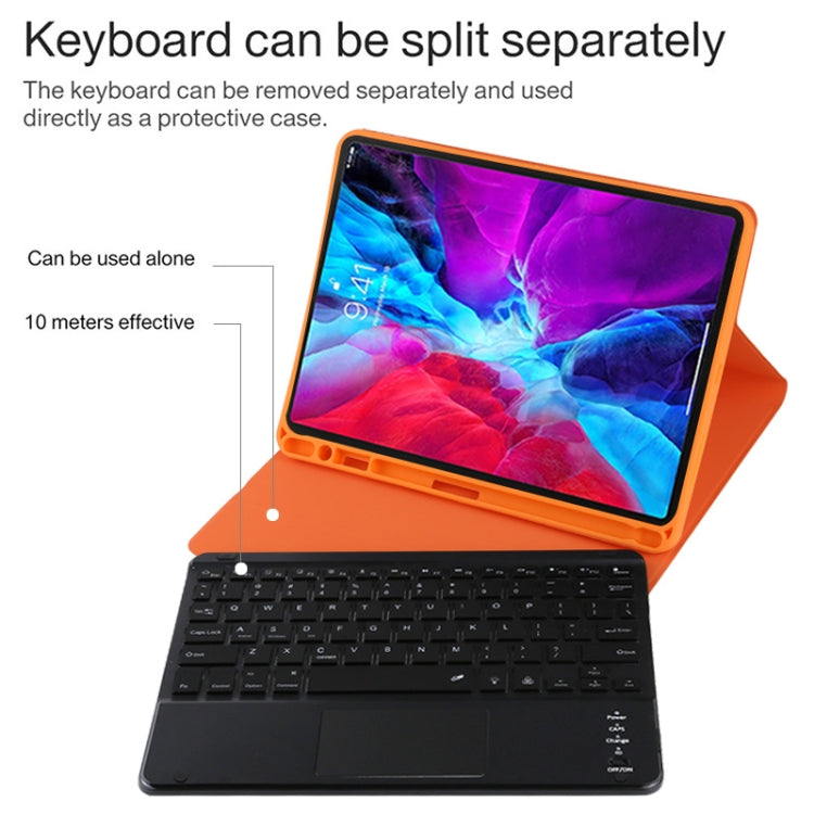 TG11BCS Detachable Bluetooth Black Keyboard Microfiber Leather Tablet Case for iPad Pro 11 inch (2020), with Backlight & Touchpad & Pen Slot & Holder