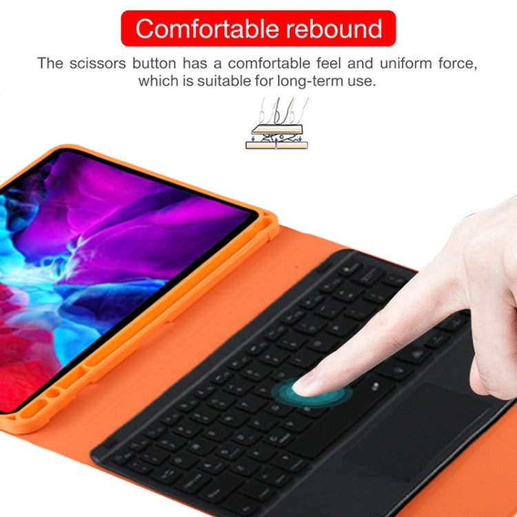 TG11BCS Detachable Bluetooth Black Keyboard Microfiber Leather Tablet Case for iPad Pro 11 inch (2020), with Backlight & Touchpad & Pen Slot & Holder