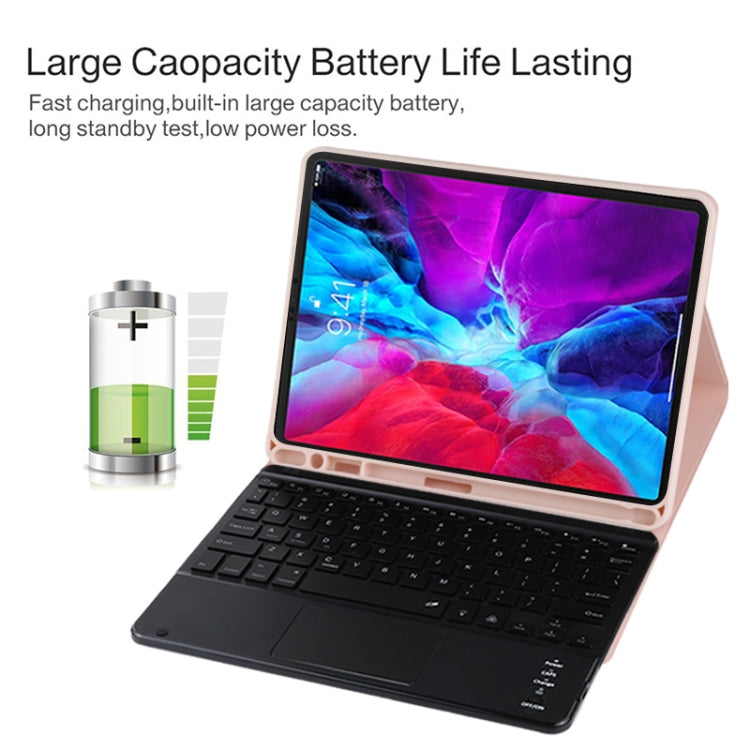 TG11BCS Detachable Bluetooth Black Keyboard Microfiber Leather Tablet Case for iPad Pro 11 inch (2020), with Backlight & Touchpad & Pen Slot & Holder