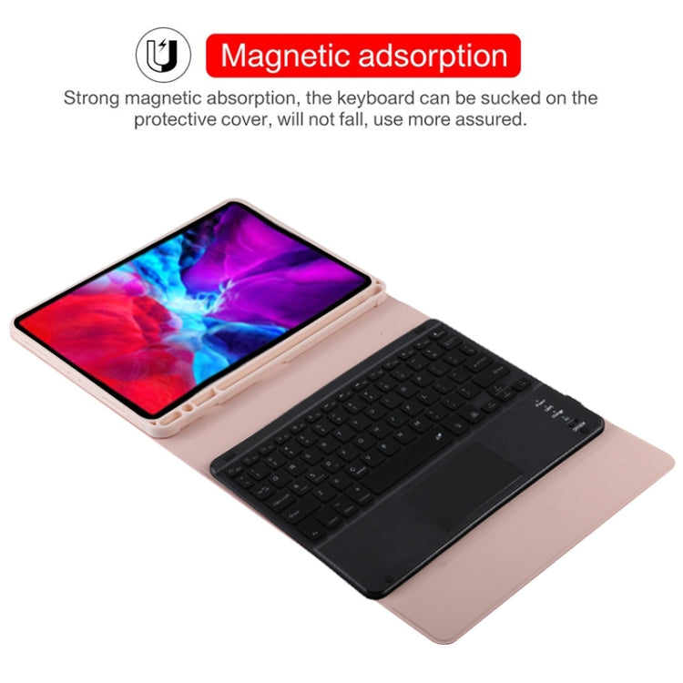 TG11BCS Detachable Bluetooth Black Keyboard Microfiber Leather Tablet Case for iPad Pro 11 inch (2020), with Backlight & Touchpad & Pen Slot & Holder
