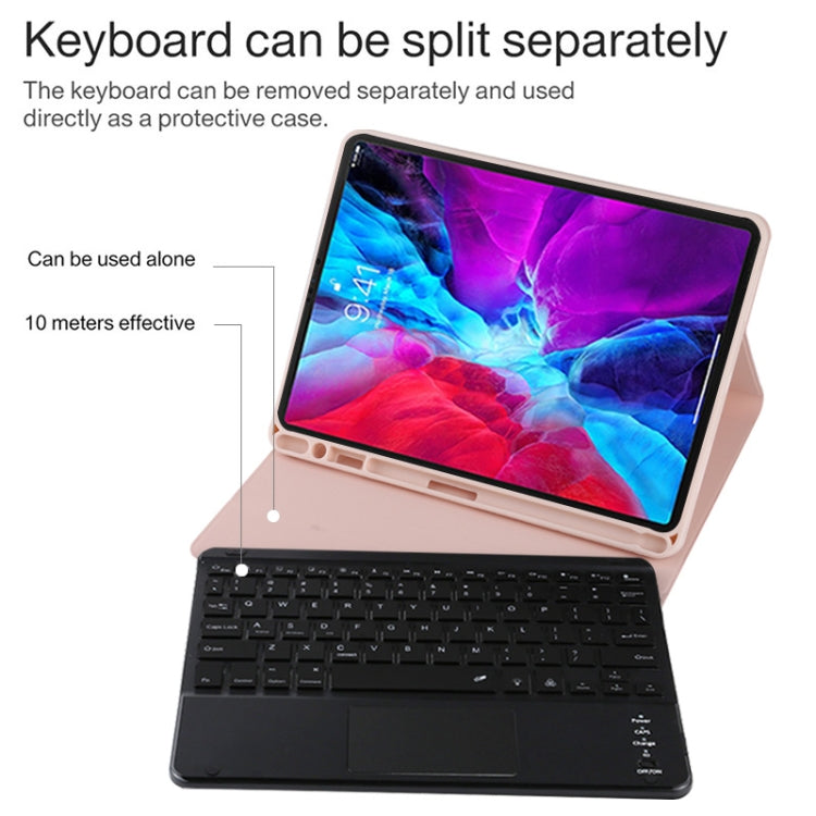 TG11BCS Detachable Bluetooth Black Keyboard Microfiber Leather Tablet Case for iPad Pro 11 inch (2020), with Backlight & Touchpad & Pen Slot & Holder