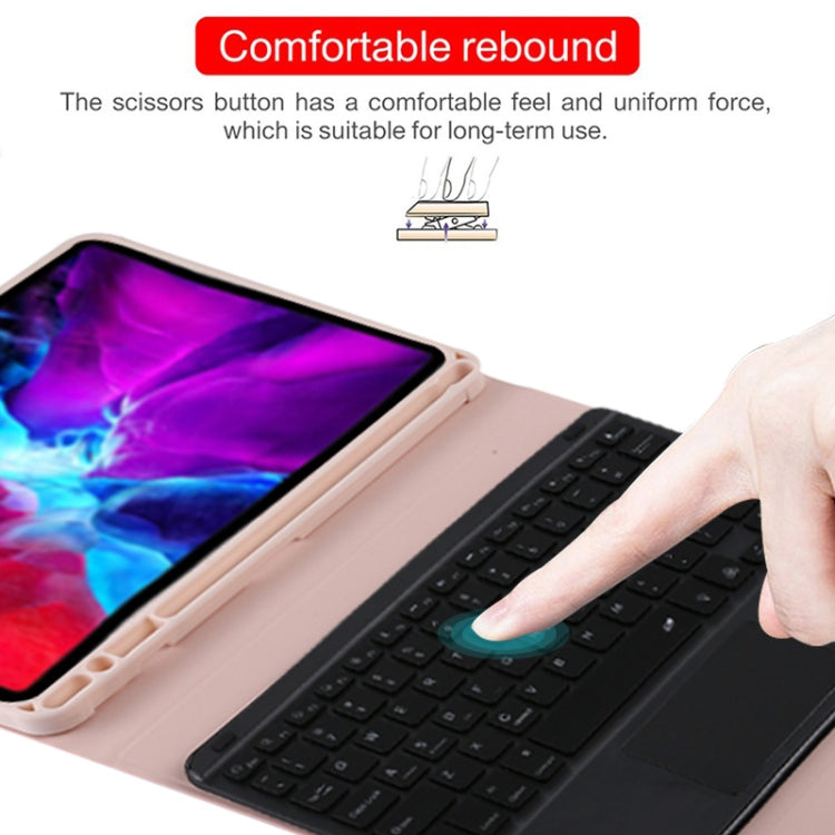 TG11BCS Detachable Bluetooth Black Keyboard Microfiber Leather Tablet Case for iPad Pro 11 inch (2020), with Backlight & Touchpad & Pen Slot & Holder