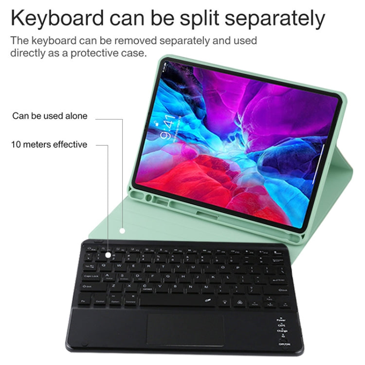 TG11BCS Detachable Bluetooth Black Keyboard Microfiber Leather Tablet Case for iPad Pro 11 inch (2020), with Backlight & Touchpad & Pen Slot & Holder