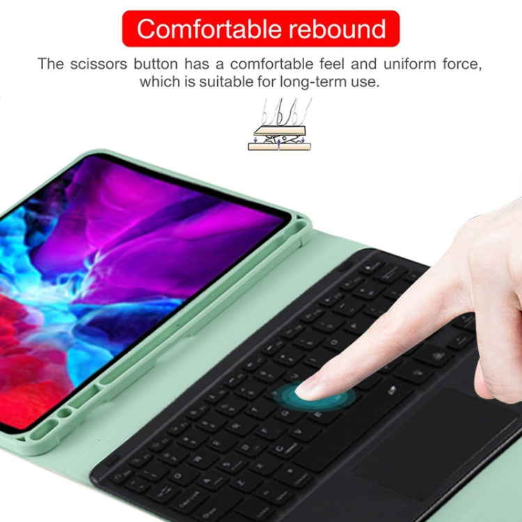 TG11BCS Detachable Bluetooth Black Keyboard Microfiber Leather Tablet Case for iPad Pro 11 inch (2020), with Backlight & Touchpad & Pen Slot & Holder