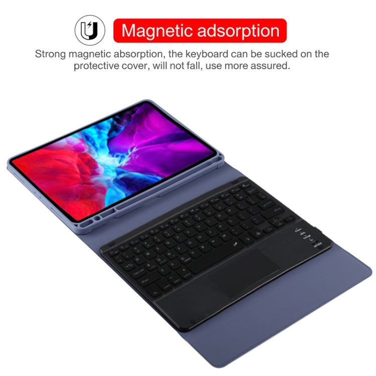 TG11BCS Detachable Bluetooth Black Keyboard Microfiber Leather Tablet Case for iPad Pro 11 inch (2020), with Backlight & Touchpad & Pen Slot & Holder