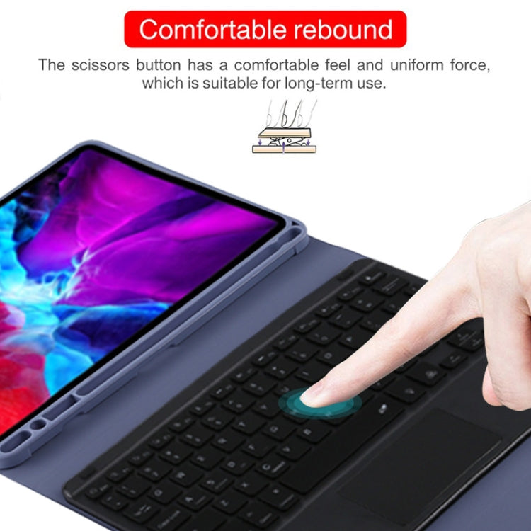 TG11BCS Detachable Bluetooth Black Keyboard Microfiber Leather Tablet Case for iPad Pro 11 inch (2020), with Backlight & Touchpad & Pen Slot & Holder