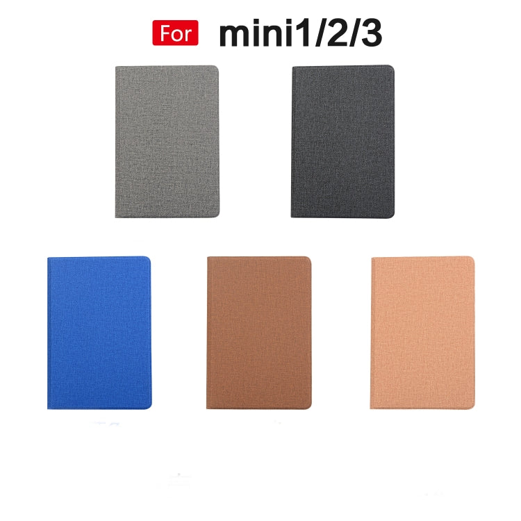 Universal Voltage Craft Cloth TPU Protective Case for iPad Mini 1 / 2 / 3, with Holder