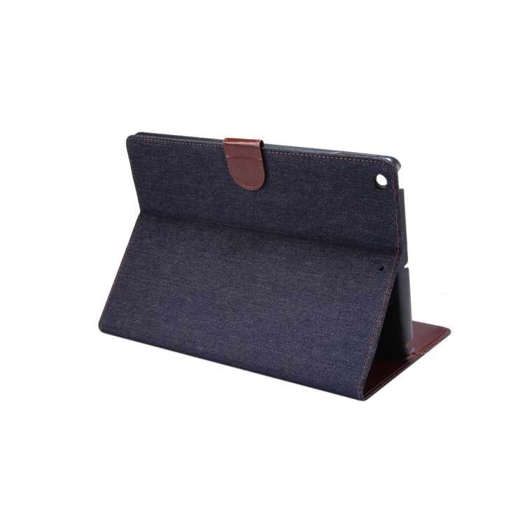For iPad 10.2 2021 / 2020 / 2019 Dibase Horizontal Flip Denim Leather Case, with Holder & Card Slots & Wallet & Sleep / Wake-up Function(Black)