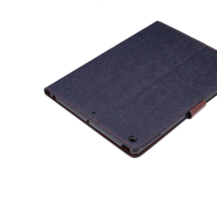 For iPad 10.2 2021 / 2020 / 2019 Dibase Horizontal Flip Denim Leather Case, with Holder & Card Slots & Wallet & Sleep / Wake-up Function(Black)