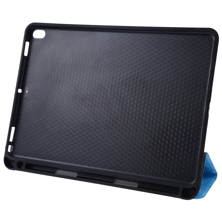 Silk Texture Horizontal Flip Leather Case for iPad Air 2019 / Pro 10.5 inch, with Three-folding Holder & Sleep / Wake-up Function
