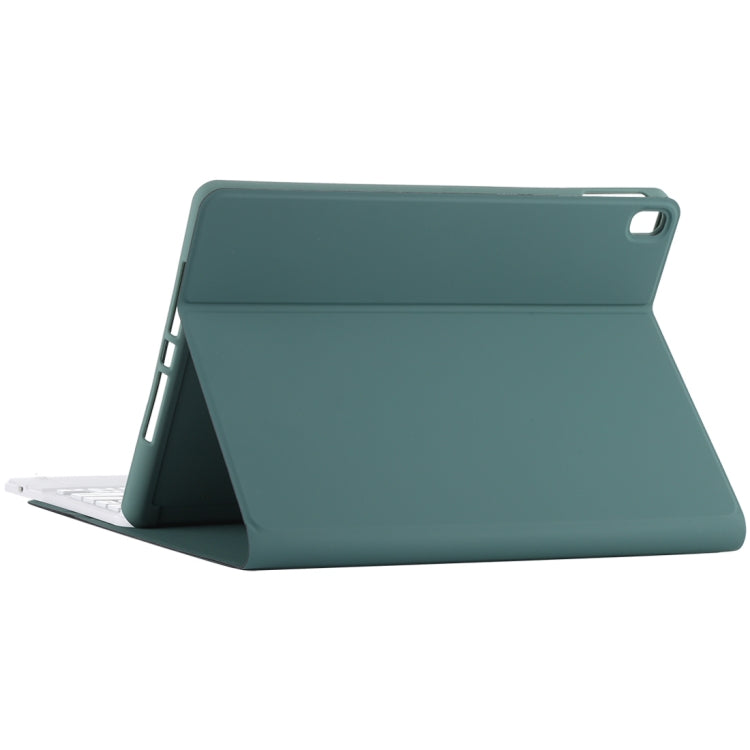 TG-102BC Detachable Bluetooth White Keyboard + Microfiber Leather Tablet Case for iPad 10.2 inch / iPad Air (2019), with Touch Pad & Pen Slot & Holder