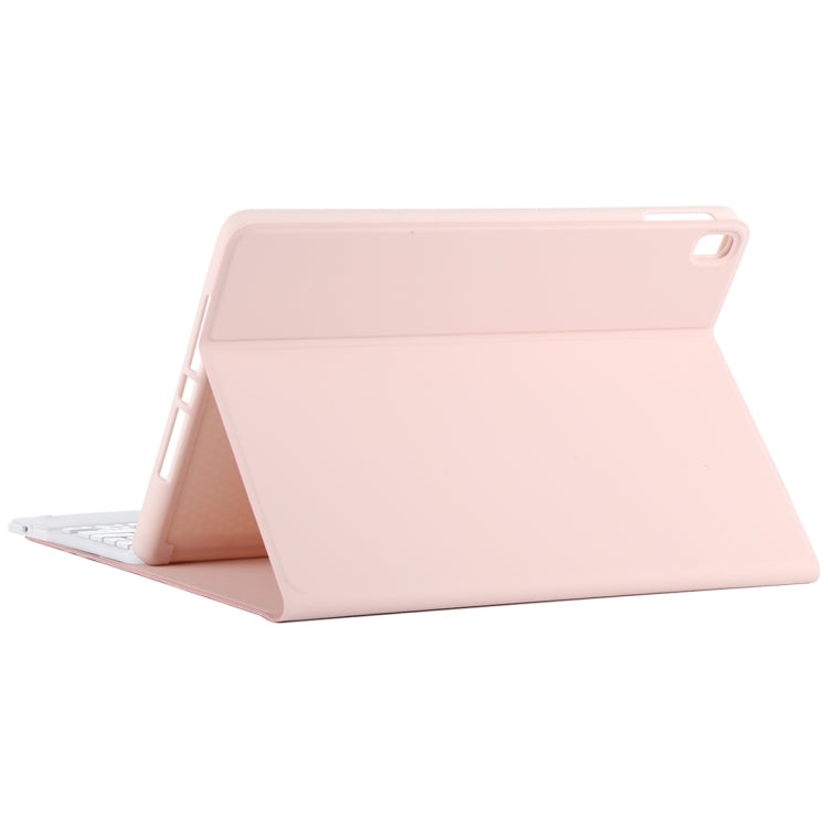TG-102BC Detachable Bluetooth White Keyboard + Microfiber Leather Tablet Case for iPad 10.2 inch / iPad Air (2019), with Touch Pad & Pen Slot & Holder
