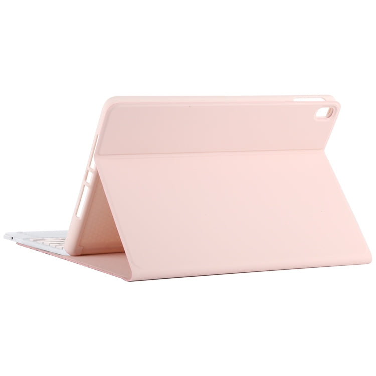 TG-102BC Detachable Bluetooth Pink Keyboard + Microfiber Leather Tablet Case for iPad 10.2 inch / iPad Air (2019), with Touch Pad & Pen Slot & Holder