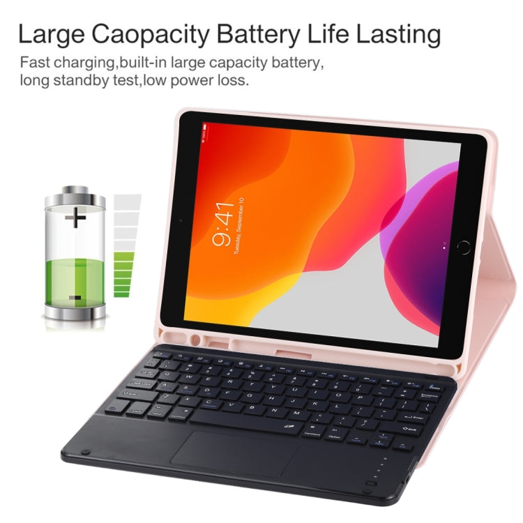 TG97BC Detachable Bluetooth Black Keyboard + Microfiber Leather Tablet Case for iPad 9.7 inch, with Touch Pad & Pen Slot & Holder
