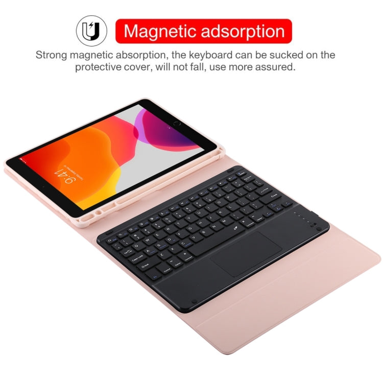 TG97BC Detachable Bluetooth Black Keyboard + Microfiber Leather Tablet Case for iPad 9.7 inch, with Touch Pad & Pen Slot & Holder