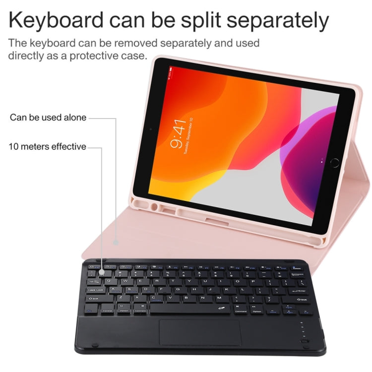 TG97BC Detachable Bluetooth Black Keyboard + Microfiber Leather Tablet Case for iPad 9.7 inch, with Touch Pad & Pen Slot & Holder