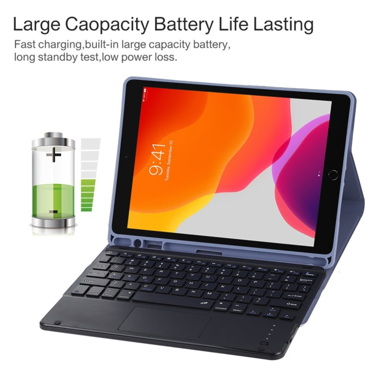 TG97BC Detachable Bluetooth Black Keyboard + Microfiber Leather Tablet Case for iPad 9.7 inch, with Touch Pad & Pen Slot & Holder