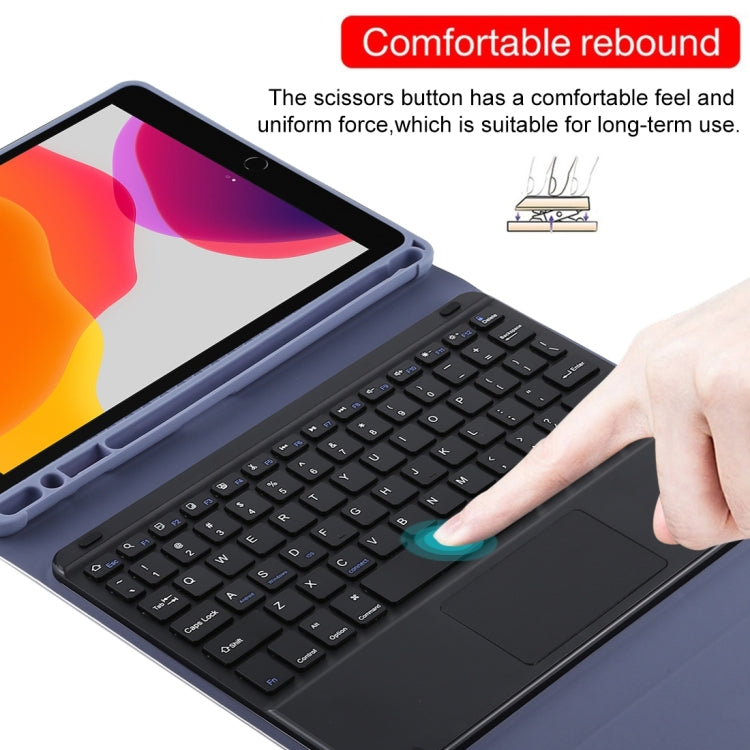 TG97BC Detachable Bluetooth Black Keyboard + Microfiber Leather Tablet Case for iPad 9.7 inch, with Touch Pad & Pen Slot & Holder