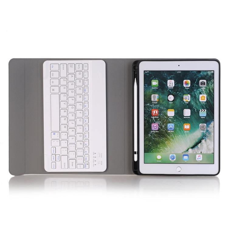 A102B For iPad 10.2 inch 2019 Ultra-thin Detachable Bluetooth Keyboard Leather Tablet Case with Stand & Pen Slot Function