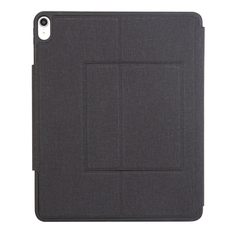 H12 For iPad Pro 12.9 inch ï¼ˆ2018ï¼‰ Ultra-thin Bluetooth Keyboard Leather Tablet Case with Stand & Pen Slot Function (Black)
