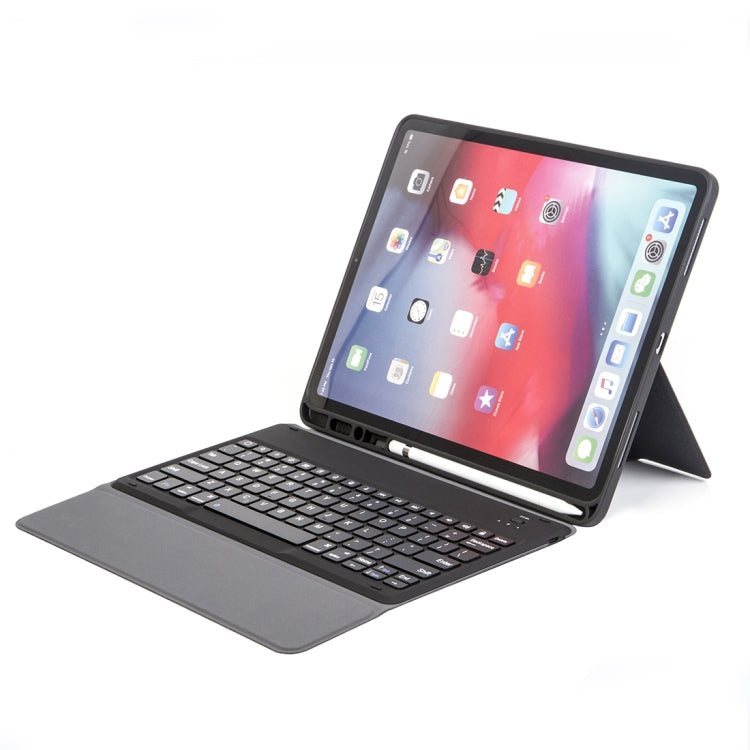 H12 For iPad Pro 12.9 inch ï¼ˆ2018ï¼‰ Ultra-thin Bluetooth Keyboard Leather Tablet Case with Stand & Pen Slot Function (Black)
