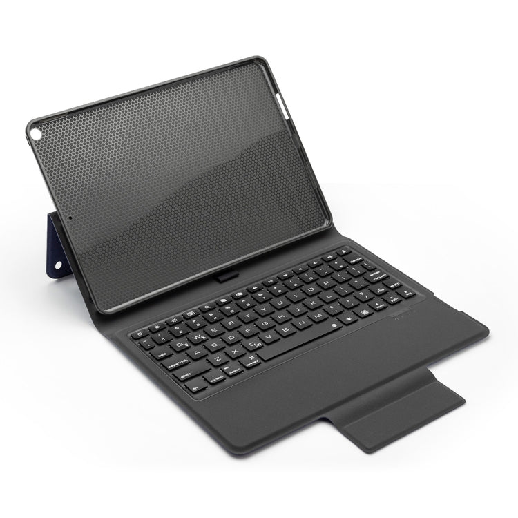 P102AS For iPad 10.2 inch 2019 Backlight Bluetooth Keyboard Leather Tablet Case with Stand & Pen Slot Function