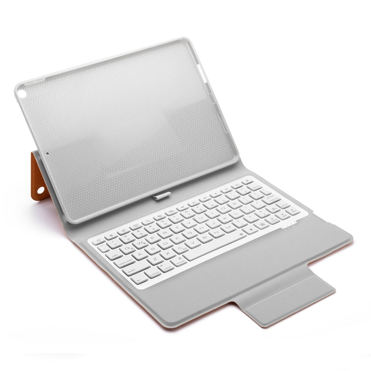 P102AS For iPad 10.2 inch 2019 Backlight Bluetooth Keyboard Leather Tablet Case with Stand & Pen Slot Function