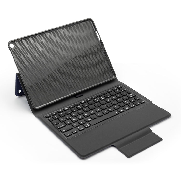 P102AS For iPad 10.2 inch 2019 Backlight Bluetooth Keyboard Leather Tablet Case with Stand & Pen Slot Function