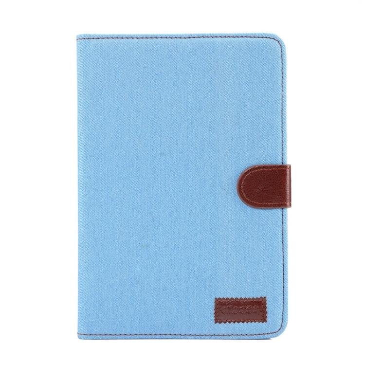 Horizontal Flip Denim Leather Case for iPad Mini 2019 / iPad Mini 4, with Holder & Sleep / Wake-up Function & Wallet (Blue)