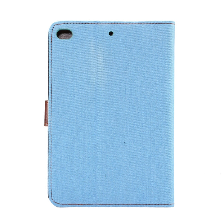 Horizontal Flip Denim Leather Case for iPad Mini 2019 / iPad Mini 4, with Holder & Sleep / Wake-up Function & Wallet (Blue)
