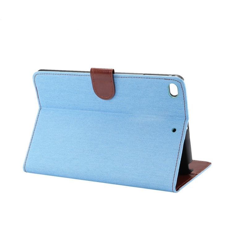 Horizontal Flip Denim Leather Case for iPad Mini 2019 / iPad Mini 4, with Holder & Sleep / Wake-up Function & Wallet (Blue)