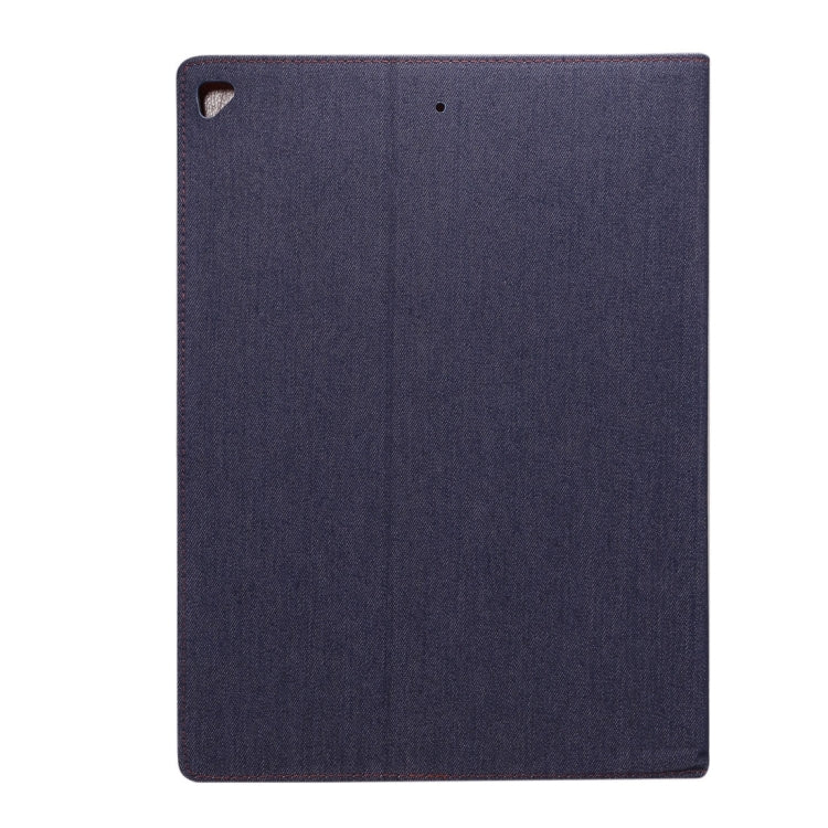 For iPad Pro 12.9 inch (2017) Denim Texture Horizontal Flip Leather Case with Holder & Card Slots & Wallet & Photo Frame