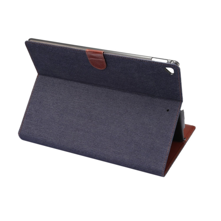 For iPad Pro 12.9 inch (2017) Denim Texture Horizontal Flip Leather Case with Holder & Card Slots & Wallet & Photo Frame