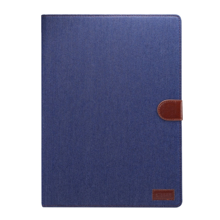 For iPad Pro 12.9 inch (2017) Denim Texture Horizontal Flip Leather Case with Holder & Card Slots & Wallet & Photo Frame