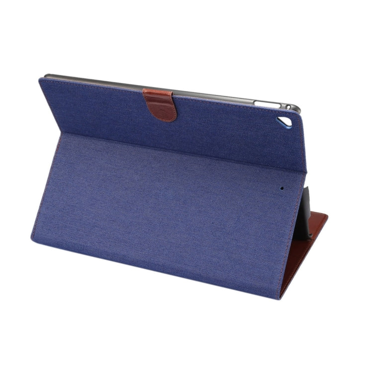 For iPad Pro 12.9 inch (2017) Denim Texture Horizontal Flip Leather Case with Holder & Card Slots & Wallet & Photo Frame