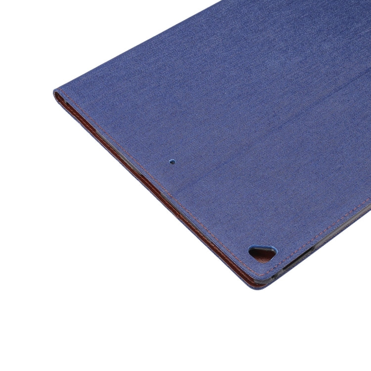 For iPad Pro 12.9 inch (2017) Denim Texture Horizontal Flip Leather Case with Holder & Card Slots & Wallet & Photo Frame