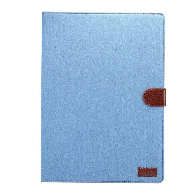 For iPad Pro 12.9 inch (2017) Denim Texture Horizontal Flip Leather Case with Holder & Card Slots & Wallet & Photo Frame