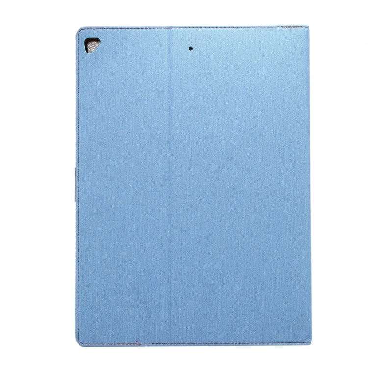 For iPad Pro 12.9 inch (2017) Denim Texture Horizontal Flip Leather Case with Holder & Card Slots & Wallet & Photo Frame