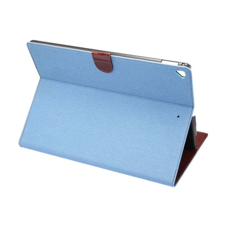 For iPad Pro 12.9 inch (2017) Denim Texture Horizontal Flip Leather Case with Holder & Card Slots & Wallet & Photo Frame
