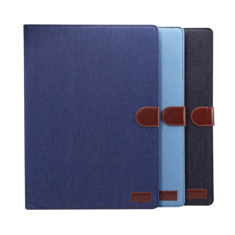 For iPad Pro 12.9 inch (2017) Denim Texture Horizontal Flip Leather Case with Holder & Card Slots & Wallet & Photo Frame