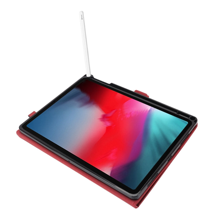 Horizontal Flip Double Holder Leather Case for iPad Pro 11 inch (2018), with Card Slots & Photo Frame & Pen Slot