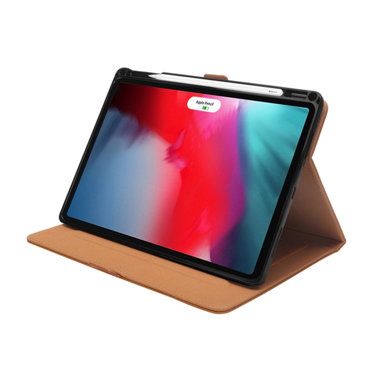 Horizontal Flip Double Holder Leather Case for iPad Pro 11 inch (2018), with Card Slots & Photo Frame & Pen Slot
