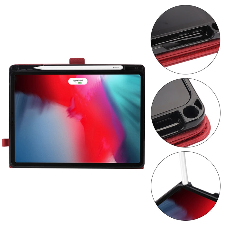 Horizontal Flip Double Holder Leather Case for iPad Pro 11 inch (2018), with Card Slots & Photo Frame & Pen Slot