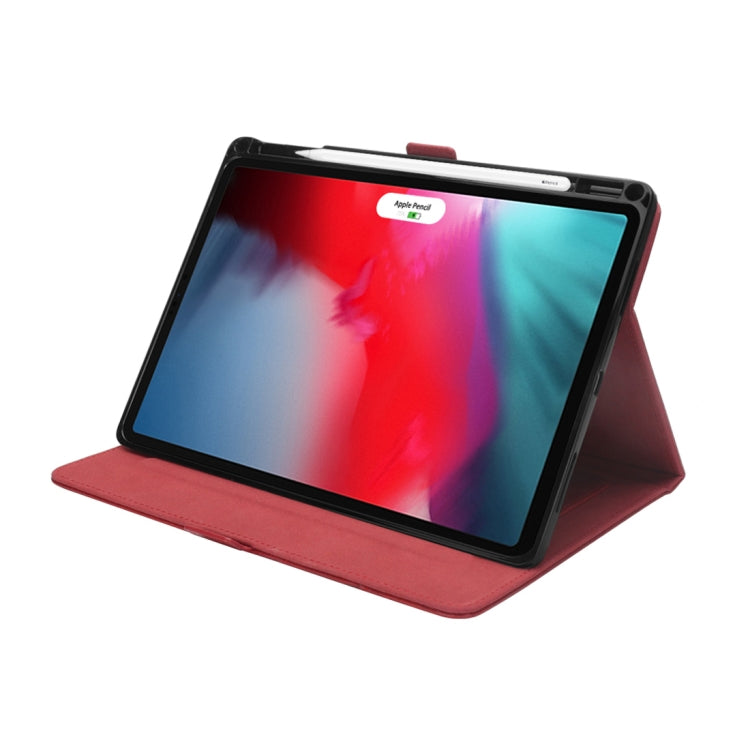 Horizontal Flip Double Holder Leather Case for iPad Pro 11 inch (2018), with Card Slots & Photo Frame & Pen Slot
